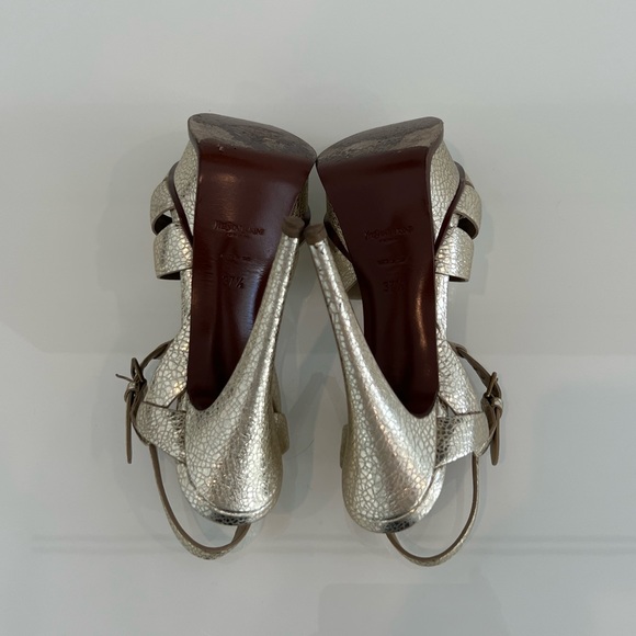 YVES SAINT LAURENT GOLD TRIBUTE SANDALS SIZE 7.5 - Picture 14 of 16